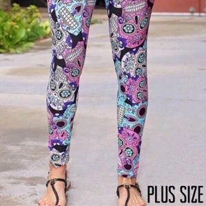 Pants & Jumpsuits - Plus Size Sugar Skull Leggings Pants & Jumpsuits - Plus Size Sugar Skull Leggings